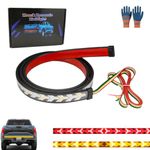 60-Inch Led Tailgate Light Bar Strip, Tailgate Light Bar Led Strip Truck Stop Brake Turn Signal Tail, Dynamic Turn Signal Strips with Brake Reverse Turn Lighting (Straight Out,59.1 inch)