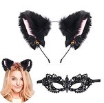 LERNOU Beautiful Masquerade Halloween Cat Ears Cosplay Cat Ear Anime Party Costume Bow Tie Bell Headwear Headband Anime