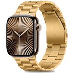 HITZEE Compatible with Apple Watch Strap 46mm 45mm 44mm 42mm Business Stainless Steel Metal Straps Men Women Link Band Compatible for Apple Watch SE Series 10 9 8 7 6 5 4 3 2, 42/44/45/46mm Gold