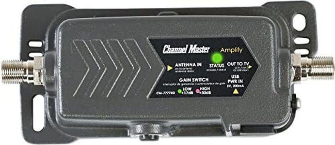 Channel Master CM-7777HD Amplify Adjustable Gain TV Antenna Preamplifier with LTE Filter | Indoor/Outdoor