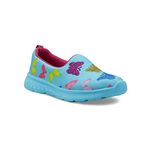 KazarMax Kids Girls Blue Butterfly Printed Slip On Shoes/Sneakers - 8 Kids UK