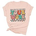 Kmdwqf Cute Crop Tops for Women Women's Blouse Long Sleeve Shirt Gifts for Students from Teachers Beach Ladies Printed Typography Crew Neck Casual Everyday Top T Shirt Clearance Bargains