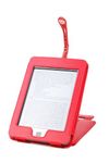 DURAGADGET Red Genuine Leather Case & Cover With Stand For Amazon's New Kindle Touch Wi-Fi & 3G (Latest Generation, March 2012) + Red Clip On LED Pen Light