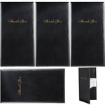 Fopytu Leather Restaurant Bill Holder 4pcs Guest Check Card Holder with Gold Imprint Menu Holder for Cafe Bar