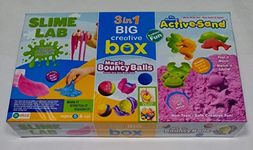 EEMS 3 in 1 Big Creative Box Slime Lab, Magic Bouncy Balls, and Active Sand Sea Creatures