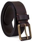 Timberland PRO Men's 40mm Workwear Work Belt Leather Belt, Dark Brown/Roller Buckley, 36