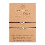 CheersLife 2 PCS Friendship Bracelets Infinity Love Heart Knot Forever Long Distance Matching Bracelet Best Friend Sisters Bracelet Birthday Party Gifts Set for Women Men Girls Boys Mother Daughter