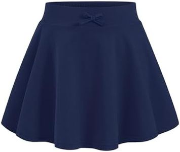BOOPH Girls Skirts Kids Casual Skorts Athletic Uniform Skirt with Pockets Navy 10-11 Years