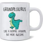 Funny Grandpa Gifts,Grandpasaurus Cup Grandpa Birthday Gifts from Granddaughter Grandson Gifts for Grandpa from Grandkids Grandpa Coffee Mug Christmas Gifts for Grandpa 11oz White