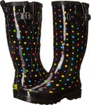 Western Chief Women's Ditsy Dot Rain Boot, Black/Multi, 8 M US