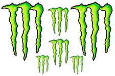 [Stedecals] Sticker Decals Compatible with [Monster] for Cars Motorbike Trucks Boats Skateboard Surfboard Snowboard Helmets Laptops Motocross (6 Pack)