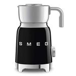 Smeg MFF01BLUK 600ml Milk Frother, 6 Pre Set Functions, Tritan Lid and Measuring Cup, 500W, Black