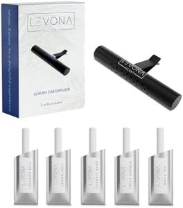 Levona Scent Car Diffuser Vent Clip: Car Air Fresheners With Perfume Essential Oil Sticks - Car Scents Accessories For Men And Women - Sleek Modern Cylindrical Design