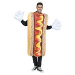 Fun World Photoreal Hot Dog Adult Costume, Multi, STD. Up to 6' / 200 lbs.