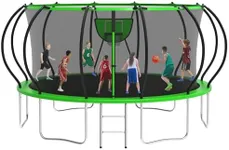 KOFUN 1500LBS 8 10 12 14 16 FT Outdoor Tranpoline for Kids and Adults,【Curved Poles Larger Room】 Tranpolines Outdoor with Net, Ladder,ASTM Approval- Easy to Assemble Recreational Tranpoline
