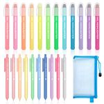 Shuttle Art Bible Highlighters and Pens No Bleed, 22 Pack Bible Journaling Kit, 12 Colors Gel Highlighters and 10 Colors Ballpoint Pens with a storage bag, Bible Markers No Bleed Through