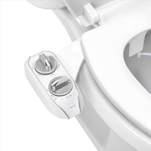 LUXE Bidet NEO 185 Plus - Dual Nozzle, Non-Electric Bidet Attachment for Toilet Seat, Patented Slide-In Install, 360° Self-Clean, EZ-Lift to Clean, Feminine & Rear Wash (Chrome)
