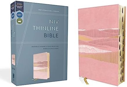 NIV, Thinline Bible, Leathersoft, Pink, Red Letter, Thumb Indexed, Comfort Print