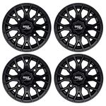 RockTrix RT104 12" ATV Wheels Rims 12x7 Matte Black | 4x156 Bolt Pattern | 4+3 offset | for many Polaris Sportsman RZR Ranger (4/156) - Set of 4