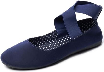 Alpine Swiss Peony Womens Ballet Flats Elastic Ankle Strap Shoes Navy 5 M US