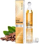 Caffeine Eye Serum For Dark Circles, Eye Cream For Anti Aging, Puffiness & Fine Lines With Ice Roller for Puffy Eyes & Under Eye Bags, Eye Skin Care For Women & Men