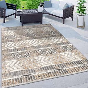 Rugshop Tribal Stripe Indoor/Outdoor Distressed Area Rug Beige 12' x 15'