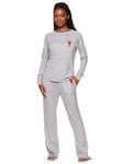 U.S. POLO ASSN. Womens Casual Long Sleeve Shirt and Pajama Pants with Pocket Sleepwear Set (Heather Gray, X-Large)