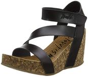 Blowfish Malibu Women's Hapuku Wedge Sandal, Black Dyecut, 5.5 UK