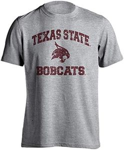 Texas State Bobcats Retro Distressed Vintage Short Sleeve T-Shirt (Athletic Heather, L)