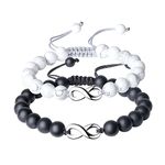 COAI Infinity Charm Yin Yang Howlite Onyx Couple Stone Bracelets