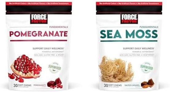 Force Factor Pomegranate & Sea Moss Soft Chews, Superfood Antioxidants for Healthy Aging, Heart Health, Immunity & Digestion Support, Non-GMO, Gluten-Free, 30 Count