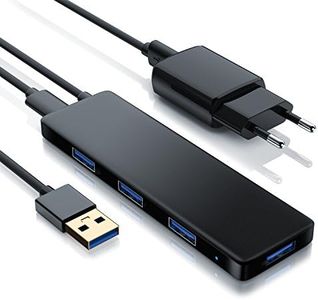 Primewire - Hub 4 Ports USB 3.0 Actif - USB 3.2 Gen.1 Hub USB 3.0 alimenté multiprise USB Dock - Hub 4 en 1 pour PC Laptop Notbook Ultrabook MacBook - SuperSpeed jusqu'à 5 Gbps - Design Ultra Slim