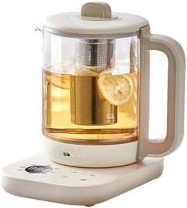 BEAR 1.5L Electric Kettle, Temperature Control Glass Kettle with Stainless Tea Infuser, 8 Presets, 1000W Rapid Boiling & 12 Hours Keep Warming, BPA-Free, Easy to Clean, Beige