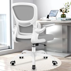 Razzor Office Chair, Ergonomic Desk Chair with Lumbar Support and Adjustable Armrests, Breathable Mesh Mid Back Computer Chair, Reclining Task Chair for Home Office, RZ2202-Light Gray