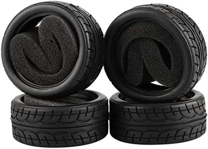 Shaluoman Soft Rubber Tires Tyre for RC 1:10 On Road Car Pack of 4