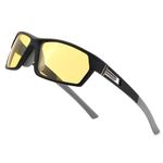 Karsaer Classic Square Polarized Sunglasses for Men Women Yellow Night Vision Lens E1193