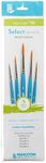 Princeton SelectArtiste Fine Art Multi-Technique Brush Set, 5 x Synthetic Brushes, Mixed Media, For Professionals & Students