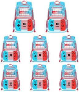 8 Pack Gamer Boys Clear Backpack Bulk - Kids Clear Bookbag for School