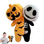 POPOYU Halloween Pumpkin Skeleton Stuffed Animal Plush Pillow,Ghost Pillows for Boys Girls,Soft Hugging Pillow Cute Ghost Plush Toy for Kid Halloween Party Favor,Gift Sofa Bedroom Kids Room Decor