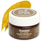 Rustic Art Organic Sandal Face Wash Concentrate | Combination to All Skin Types | Deep Cleansing, Glowing Skin | Women & Men | 50 Gm