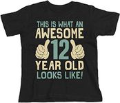 9th Birthday Gift - This is What an Awesome 9 Year Old Looks Like - Boys Girls Kids Organic T-Shirt (9/11 Years, Black)