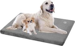EMPSIGN Memory Foam Stylish Dog Bed Mat Dog Crate Pad Mattress Reversible (Cool & Warm), Pet Crate Bed For Small To Xx-Large Dogs, Grey