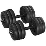 Yaheetech 2x10kg Hand Dumbbells Set for Men and Women Home Fitness Lifting Training Adjustable Free Weights