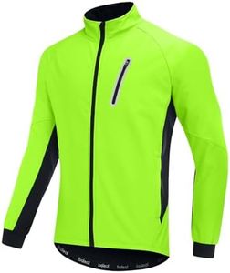 baleaf Men's Winter Cycling Jackets Water Resistant Thermal Running Softshell Jacket Warm Cold Weather Pockets Green 2XL