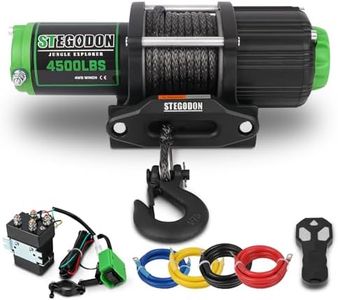 STEGODON 4500 lb Winch 12V Waterproof Electric Winch,ATV/UTV Winch with Synthetic Rope Winch with Wireless Remote and Mounting Bracket