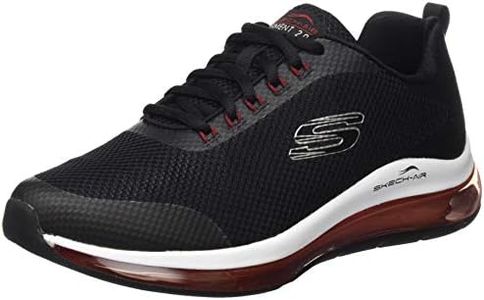 Skechers SKECH-AIR ELEMENT 2.0 LOMARC, Zapatillas Bajas Hombre, Black Mesh/Red Synthetic Trim, 42 EU