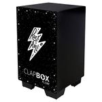 Clapbox Flow Graphic Cajon- Walnut wood (H:50 W:30 L:30) - 3 Internal Snares, Black (Disco) (Rock & Roll)