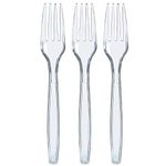 300 Clear Plastic Forks | Heavy Duty Plastic Utensils | Disposable Forks | Fancy Plastic Cutlery | Clear Plastic Silverware Bulk | Nice Disposable Flatware
