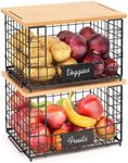 2 Pack XXL Stackable Wire Baskets w