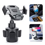 Car Cup Holder Phone Mount，Adjustable Automobile Cup Holder Smart Phone Cradle Car Mount with a Flexible Long Neck Compatible for Cell Phones iPhone Xs Max/X/8/7 Plus/Galaxy and All Smartphones